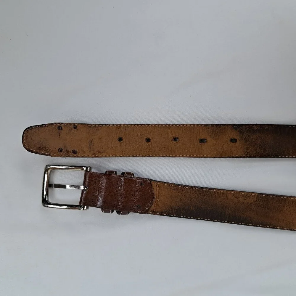Tommy Bahama Leather & Woven Nylon Belt Size 38 Made in Spain - Picture 6 of 16